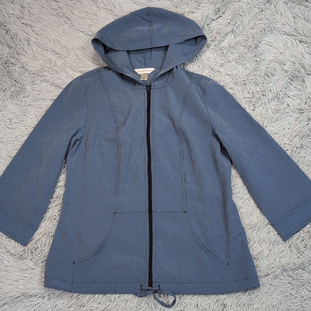Christopher & Banks Jacket Womens S Blue Hoodie Pockets Zip Up Lightweight